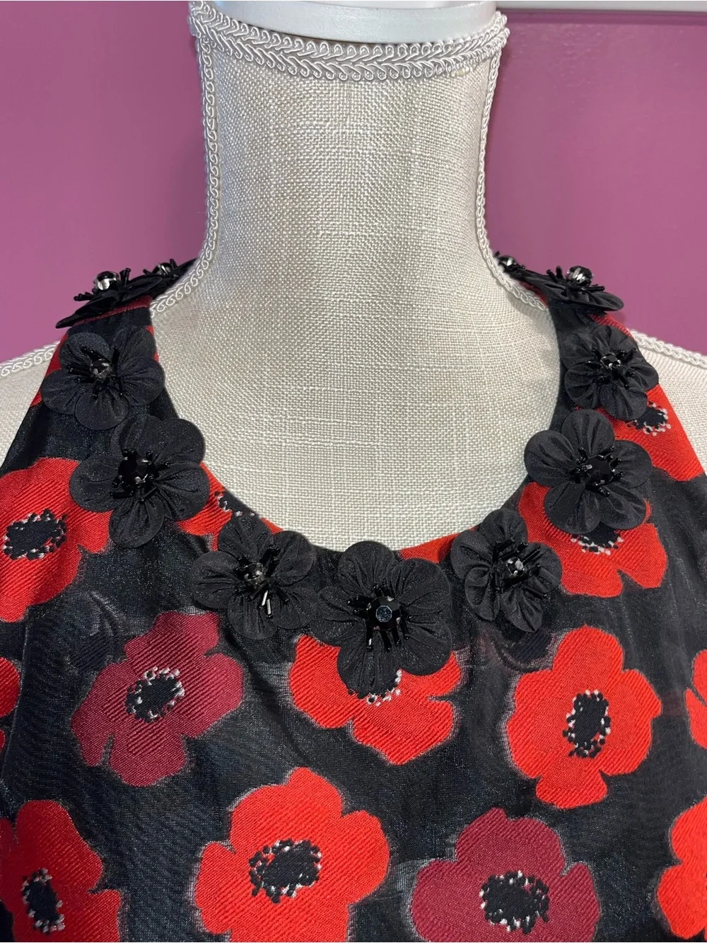 kate spade Poppy Jacquard T-Back Embellished Dress (Size 14) - Like New